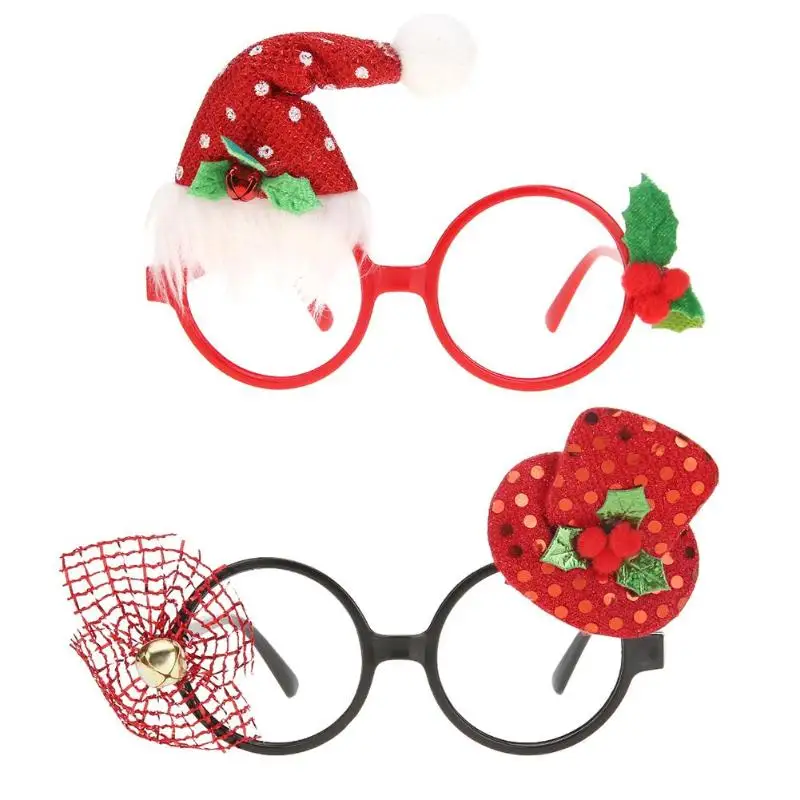 

Merry Christmas Party Glasses Frame Christmas Ornaments items Decoration 2019 Christmas DIY New Year Photo Props Xmas Decoration