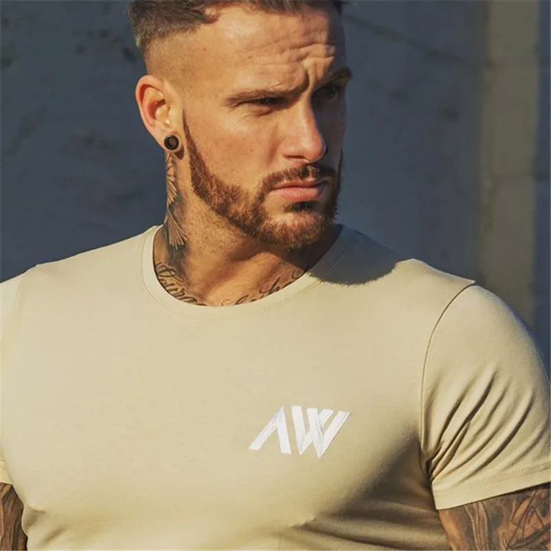 GYKZ 2018 новая брендовая повседневная одежда для спортзала облегающая футболка