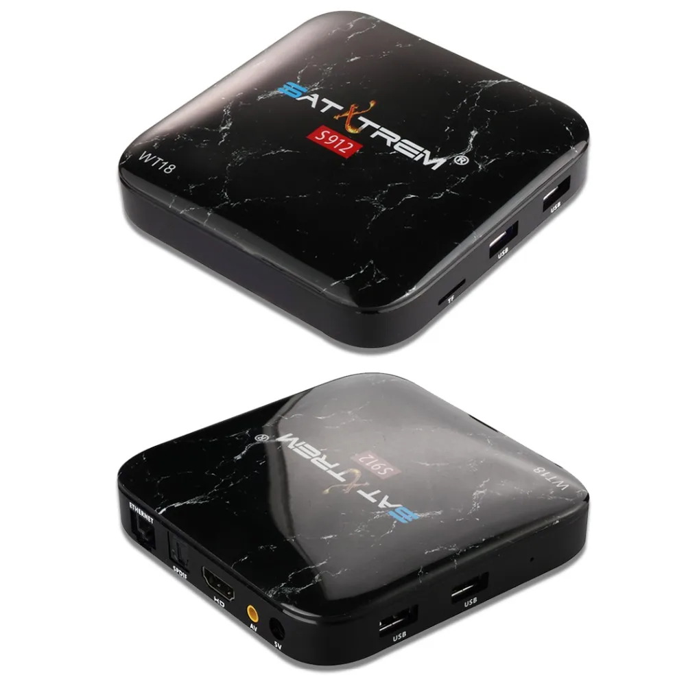 SATXTREM WT18 ТВ Box Amlogic S912 Octa Core Android 7 1 3g 32G HD 4 K WiFi BT 0 Декодер каналов кабельного