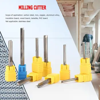 

3/5/6mm Double-edged Straight Slot Milling Cutter Straight Edge Knife Straight Slot Bit Wood Cutter CNC Carving Engraving Tool