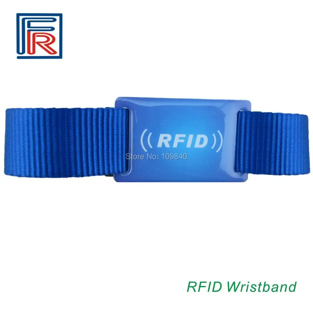 

Customer printing Woven/nylon/fabric bracelet festival ISO14443A NFC NTAG203 chip 13.56MHz adjustable RFID wristband