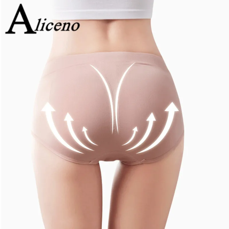 

ALICENO New Arrival Push Up Super Elastic Sexy Ladies Mid Rise Transparent Panties Plus Size Seamless Briefs Underwear HP08-A