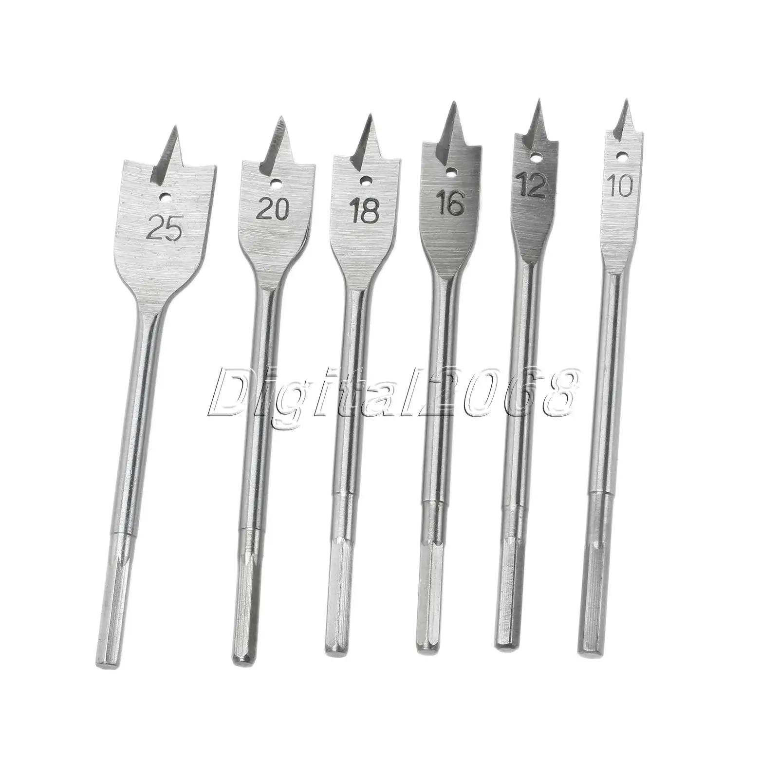bowarepro Hot 6Pcs Power Drill Spade Bit Set 10/12/16/18/20/25mm