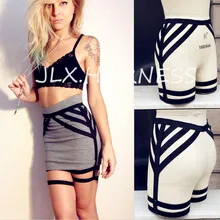 Rave носить тело Связывание жгут Три ремешка клетка для тела подвязки эластичные ноги Подвязки для тела клетка жгут Трусики Сексуальное белье P0111