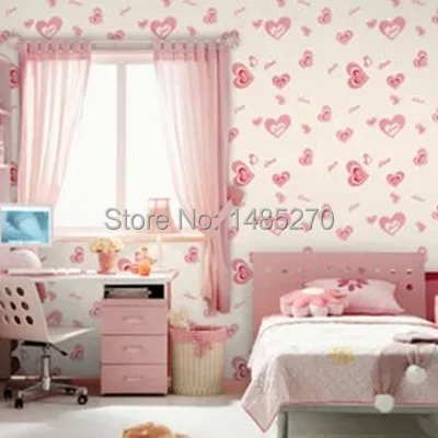 Fille chambre papier peint pour les murs sans soudure contacter papier belle rose rouge douce coeur.jpg 640x640.jpg Peinture et papier peint pour chambre