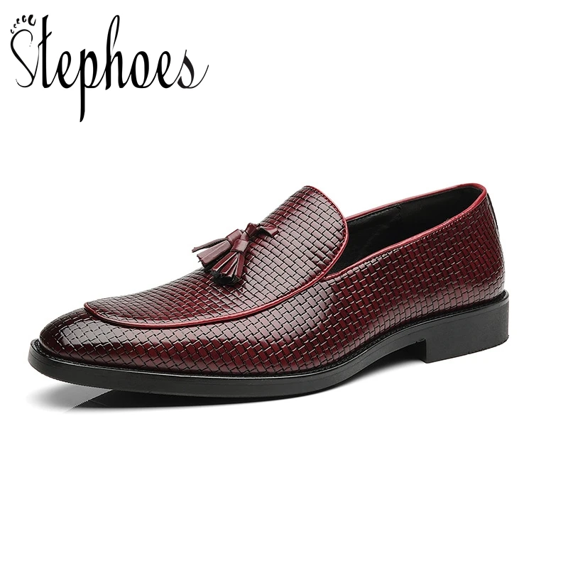 

Stephoes Luxury Brand Men Handmade Leather Oxfords Shoes Spring Autumn Tassel Men Moccasins Shoes Slip on Casual Driving Loafers