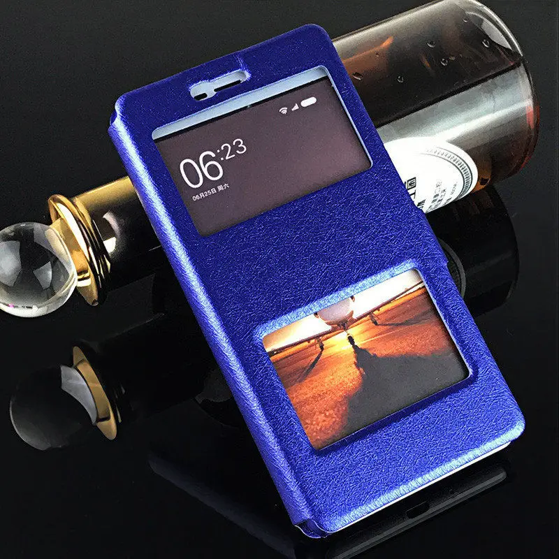 

Fundas For Xiaomi redmi 3S case redmi 3 pro 3 S 5.0" Dual View Window Answer Stand Flip Coque Redmi 3S 3 Pro Prime Silk Cases