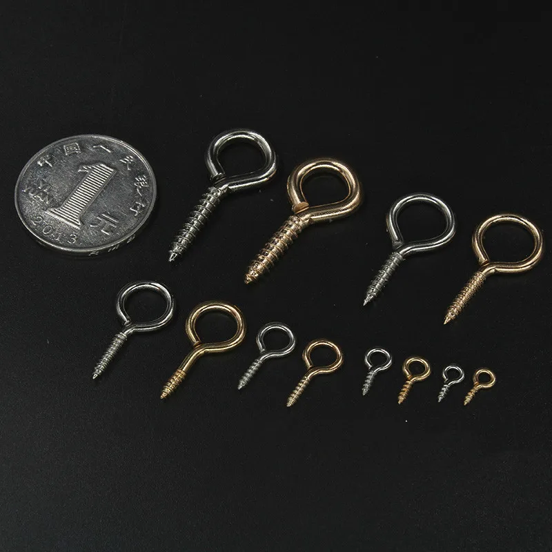 DIY Eyelet Hooks Bracelet Pendant Jewelry Handmade Accessories Eye Screw Eyepins Hooks Clasps