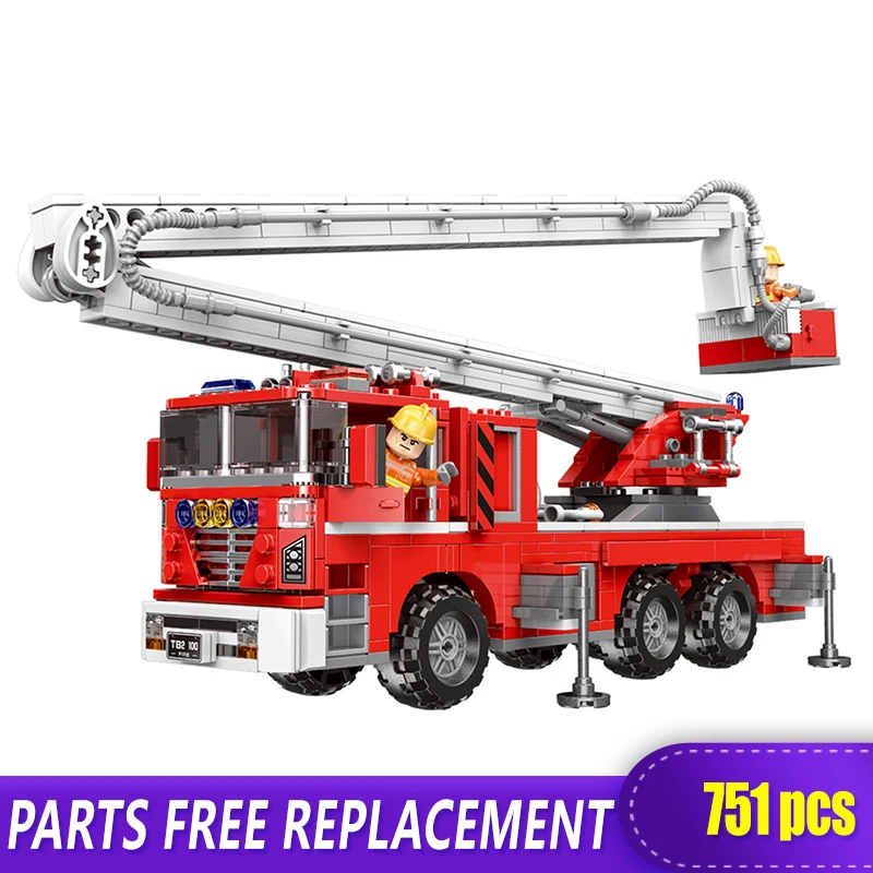 

XINGBAO Lift Up Fire Engines 751 pcs Model Building Blocks Assembled Adult Boy Children's Toys Gift 03029 Compatible With Logao