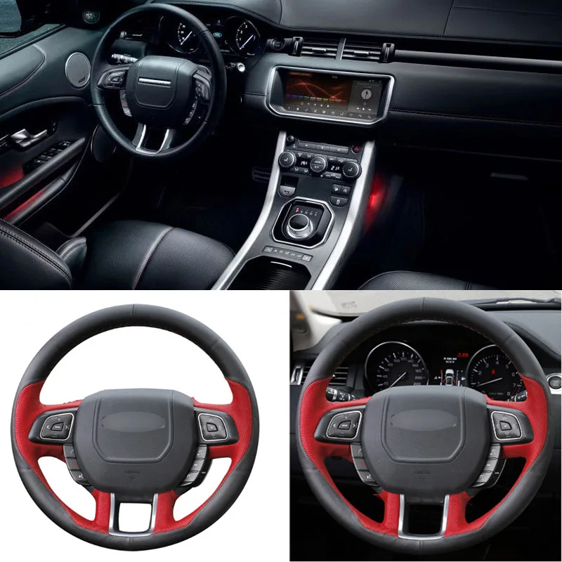 

DIY Sewing-on PU Leather Steering Wheel Cover Exact Fit For Land Rover Range Rover Evoque 2012-2016