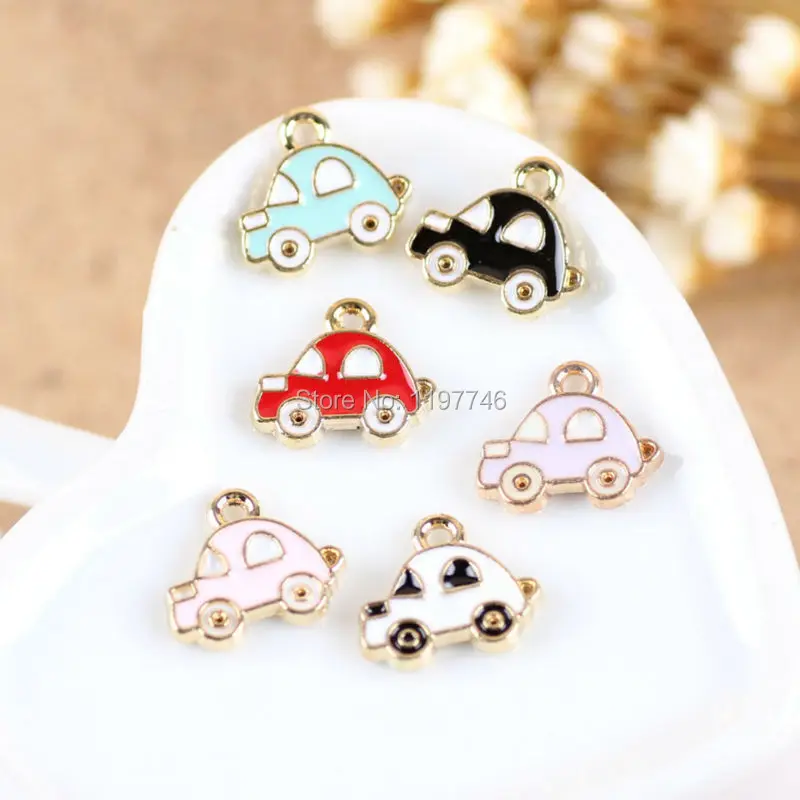 

Charms Car Enamel Charm Pendant Drop Oil Car Charms Mini Charms 13mm 20pcs Jewelry Accessories Car Gold Charm for DIY Bracelet