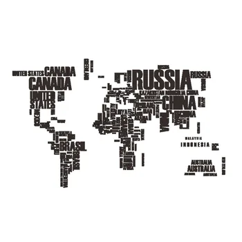 

Practial Design Home Living Room PVC Wall Sticker Removable World Map Letter Printed Bedroom Art DIY Wall Decorative Stickers