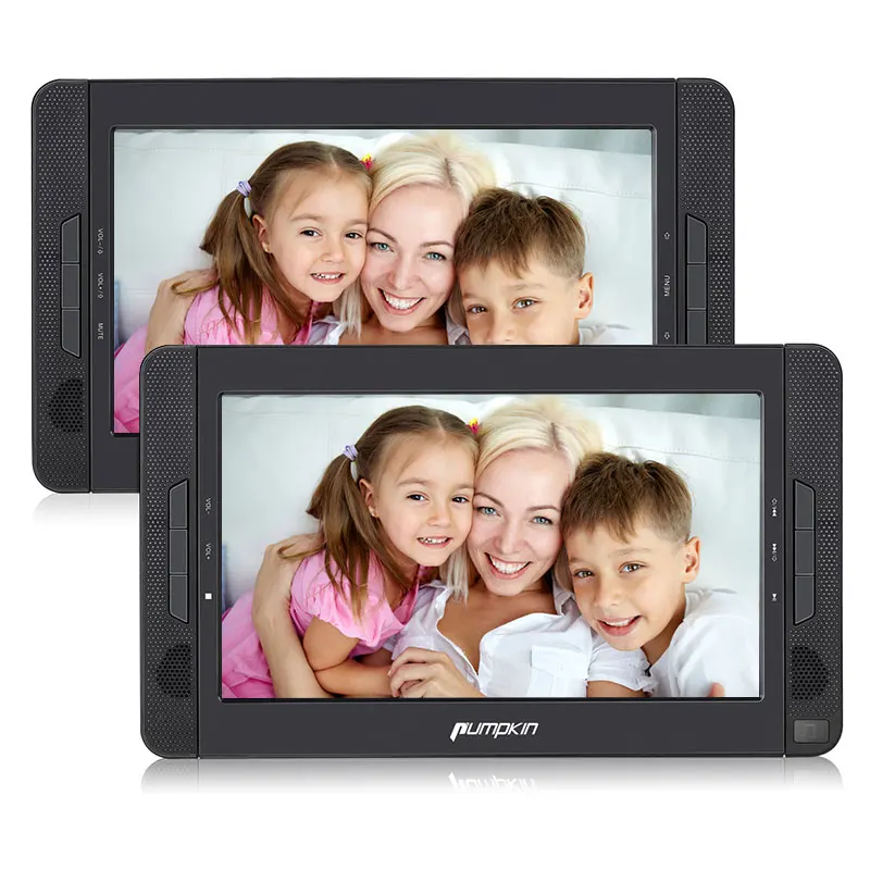 

Pumpkin 10.1'' Portable Dual DVD Player Car Headrest Dual Screen Car Monitor Headrest DVD Player With USB/SD/HDMI/FM Transmitter