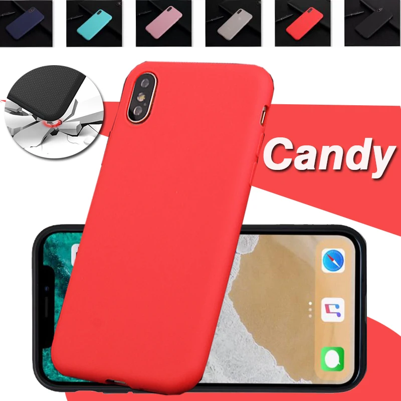 

100pcs Ultra Thin Slim Candy Color Soft Silicone Case For iPhone 11 Pro Max XS XR X 8 7 6 6S Plus 5 5S Matte Protective Cover
