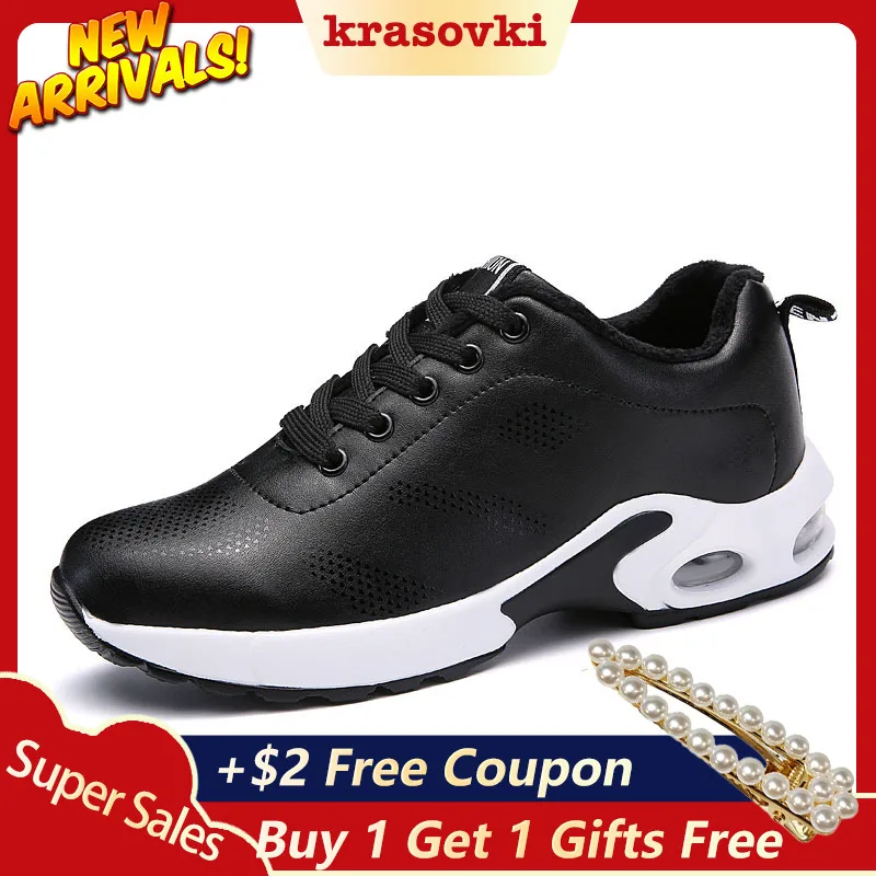 

Krasovki Winter Sneakers Women Casual Shoes Plush Inside Breathable Comfortable For Women Walking Female Fashion Warm Shoes