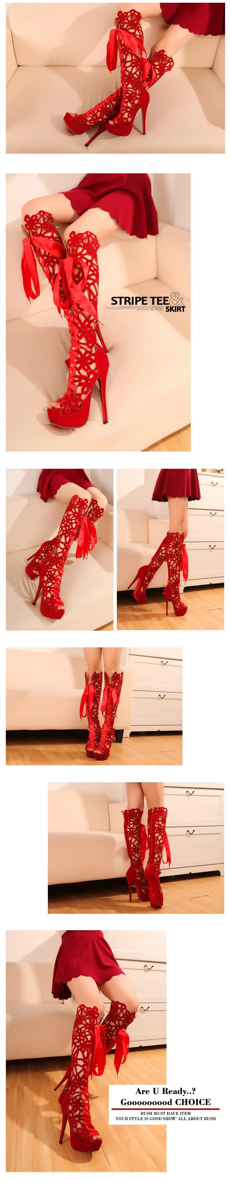 SWYIVY/Женская обувь для латинских танцев; Открытая кружевная обувь на высоком каблуке 14 см; Новинка года; летняя платформа тонкий каблук; Танцевальные Кроссовки; женские танцевальные ботинки