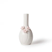 1 шт., изысканная керамическая ваза ручной работы, одноцветная мини-ваза, креативная ваза с простым цветочным дизайном, белая фарфоровая ваза для дома