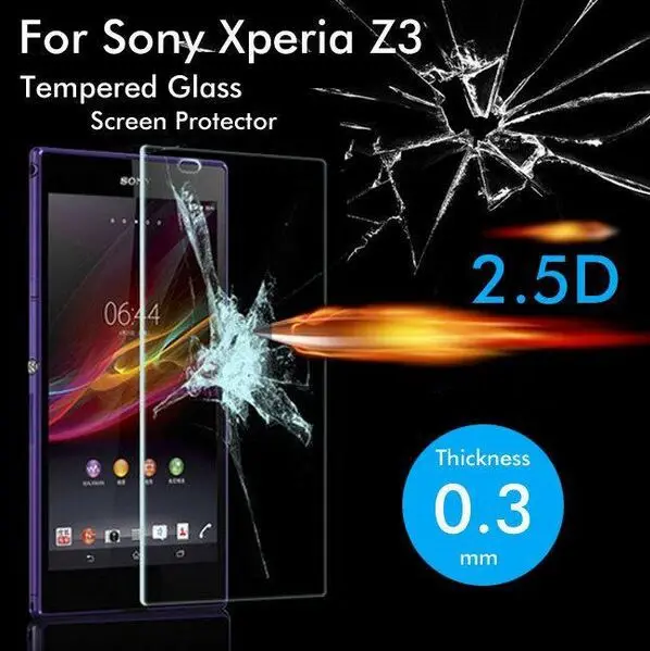 10pcs/lot Tempered Glass 9H Protective Film Explosion-proof LCD Screen Protector For Sony Xperia Z3 D6653 D6603 D6643 Dual D6633 |
