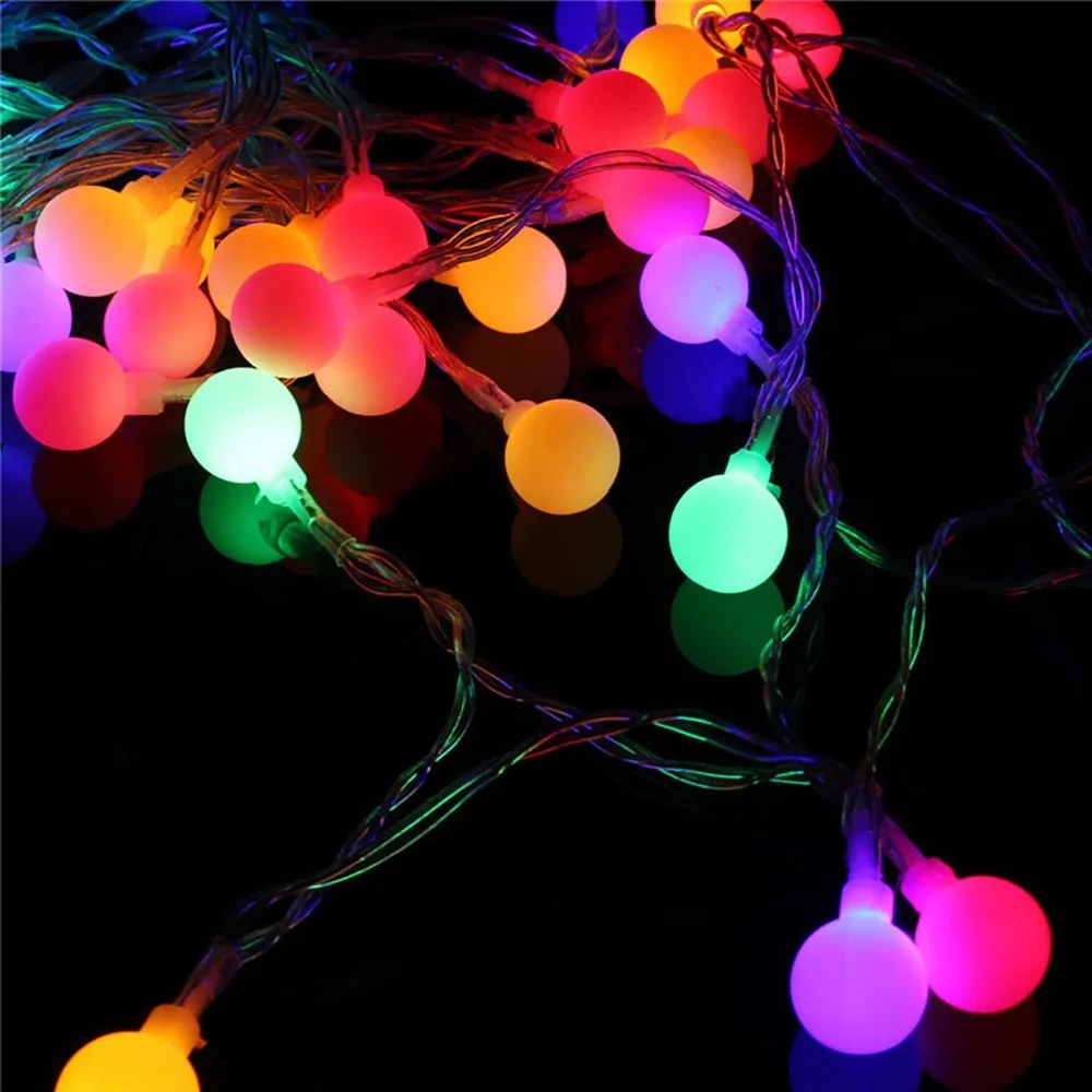 40 LED frosted white ball Christmas tree holiday home interior light string 220V warm | Лампы и освещение