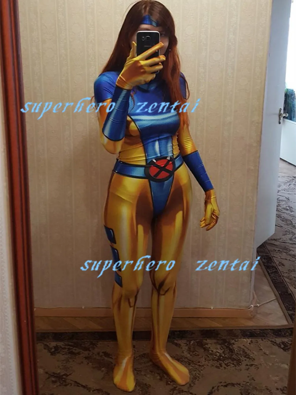 Джинсовые Серые X-мужские костюмы 3D печать игра X-men Косплей Zentai костюм Хэллоуин костюмы супергероя для женщин/девочек/на заказ