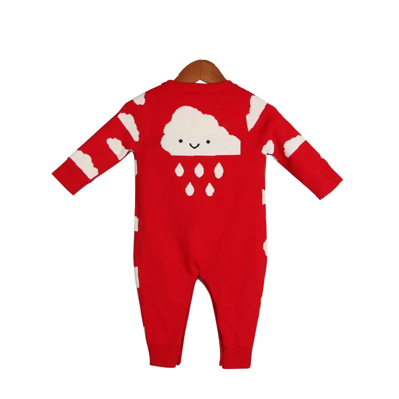 Crochet Baby Romper Rain Clouds Cartoon Romper For Boys Girls Cotton Warm Winter Jumpsuit Knitted One -Picece Baby Boys Clothing (4)