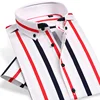Colorful Stripe Short Sleeve Shirts Summer Hot Men Dress Shirt Button Down Male Business Casual Social Clothing Slim Fit 2