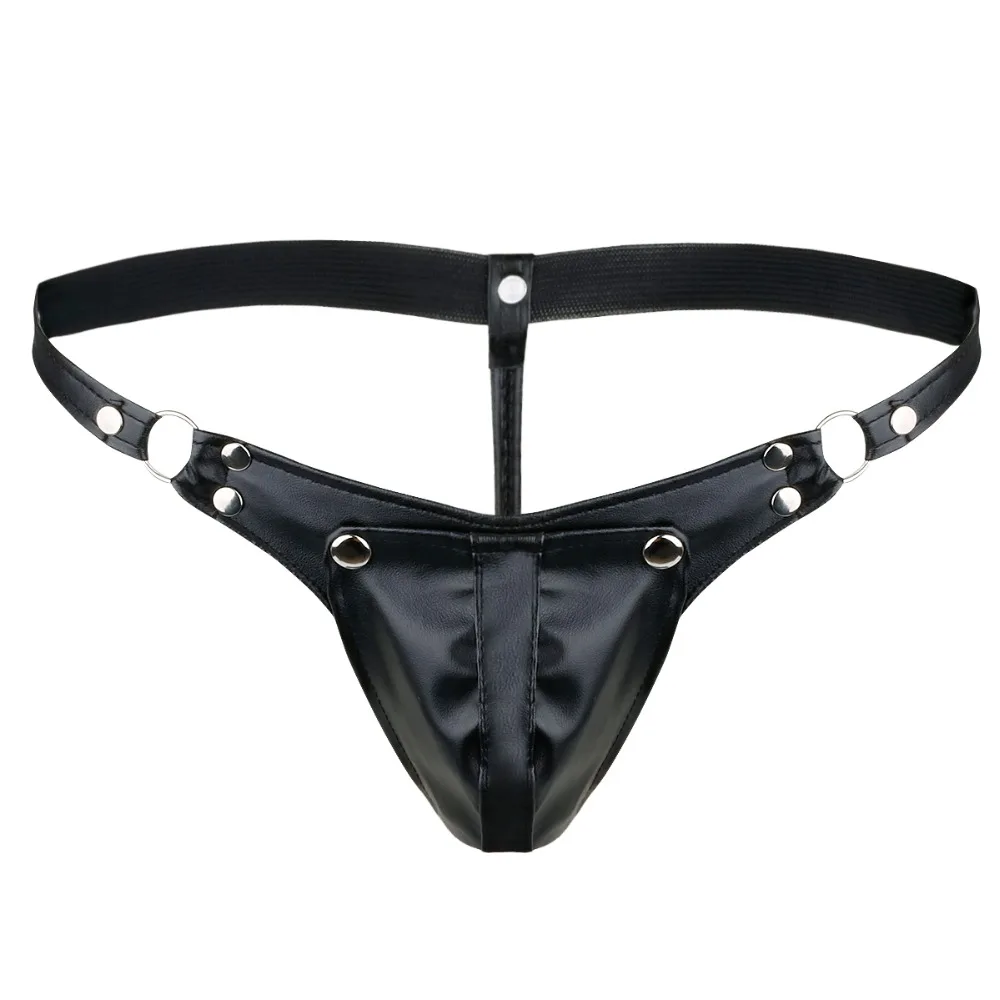 Faux Leather Fetish G-String Pouch Underwear - Queerks™