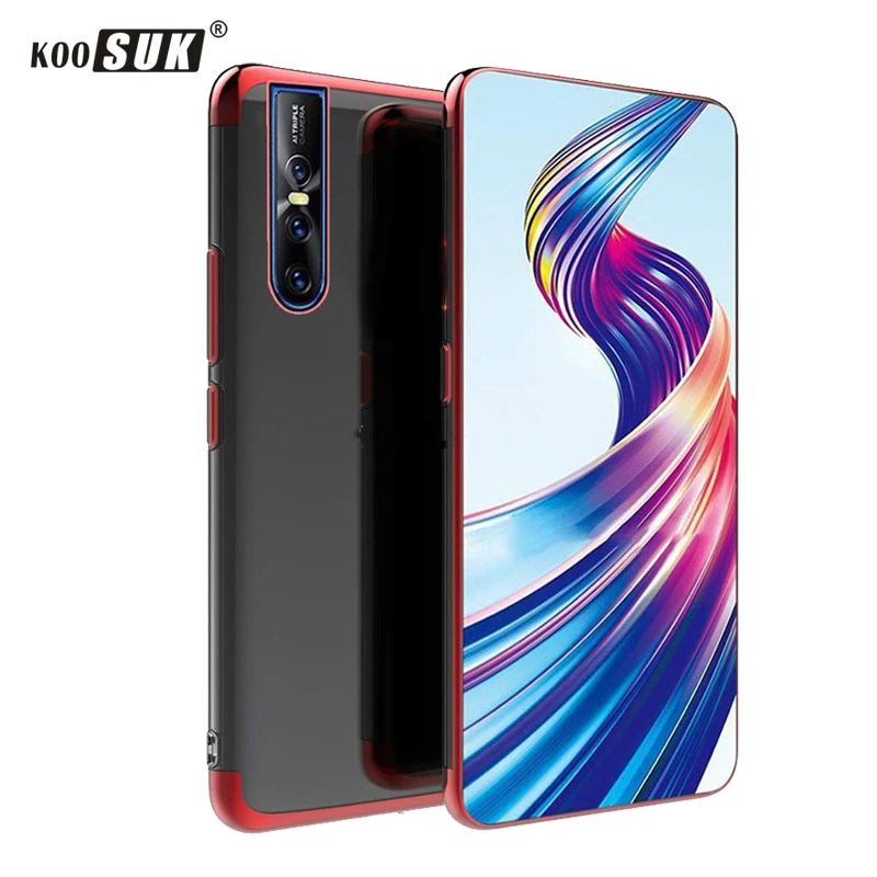 Koosuk Case For Vivo V15 Pro v 15 Plating Soft Clear Transparent Back Cover For ViVO V15 Pro v15pro Ultra-thin TPU Phone Cases