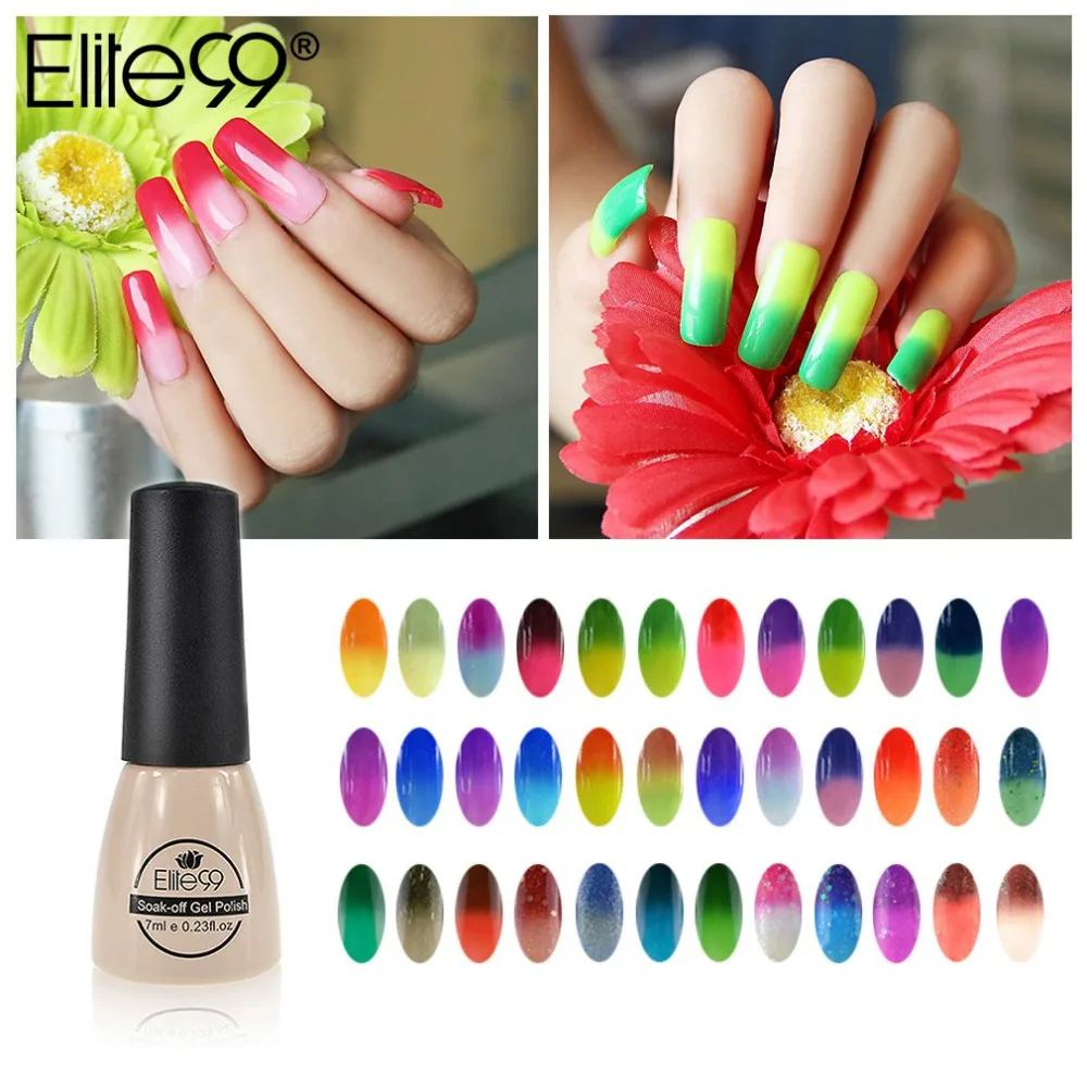

Elite99 7ml Temperature Mood Color Changing Gel Nail Polish Long Lasting Soak Off Led UV Gel Lacquer Perfect Effect