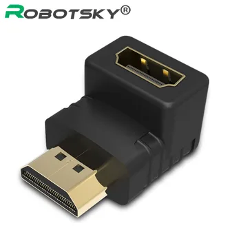 

High Quality HDMI Cable Adapter Gold Plated HDMI Male To HDMI Female Cabo Extender Converter 90 Degree Angle For 1080P HDTV