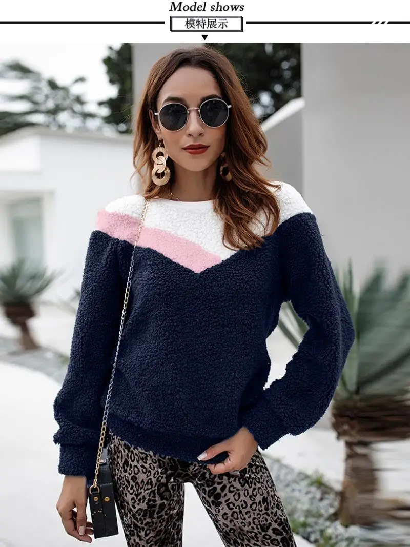 Women's New Long Sleeve O-Neck Coat Women's Velvet Sweatshirt Casual Outerwear Vestidos TO Keep Warm