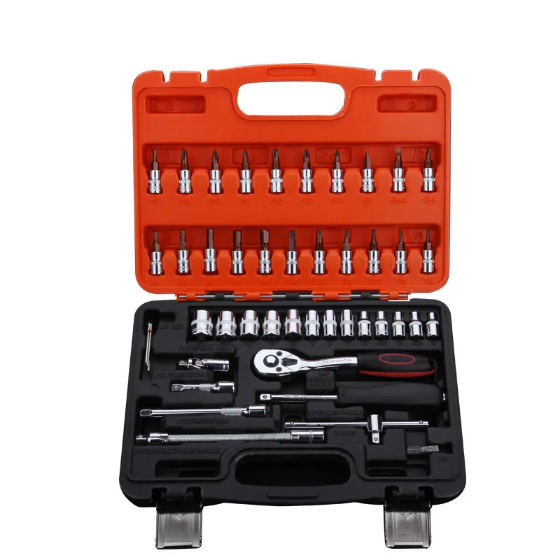 46pcs multifunctional ratchet socket wrench set auto repair socket