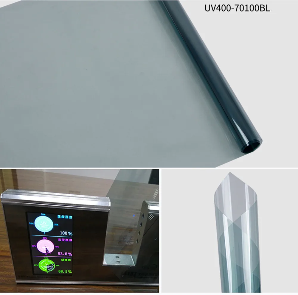 

Bulding Window Sunscreen Nano Ceramic Light Blue 70% VLT Window Film Solar Tint Anti-UV Car Window Heat Insulation 1.52*60m