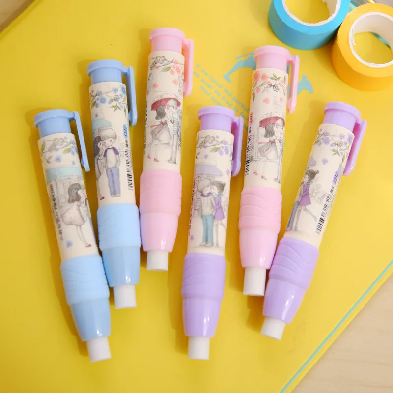 Students Pen Shape Pencil Eraser Rubber Stationery For Children Kid Toy Gift 
