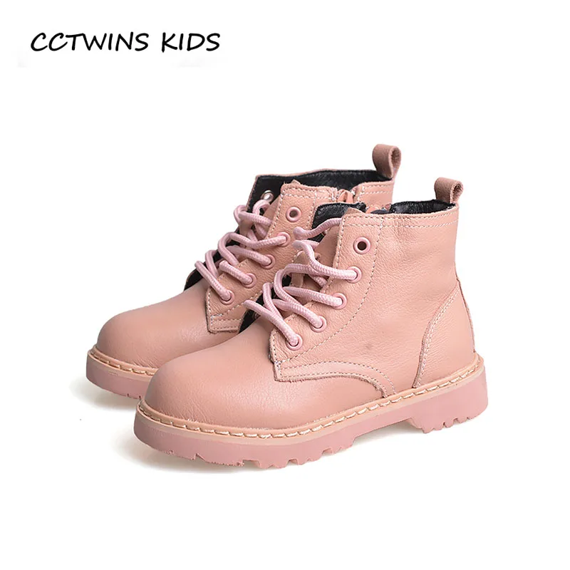 Goedkoop CCTWINS KIDS 2018 Herfst Baby Merk Martin Boot Kinderen Mode Zwarte Schoen Jongen Lederen Enkellaars Meisje BM045