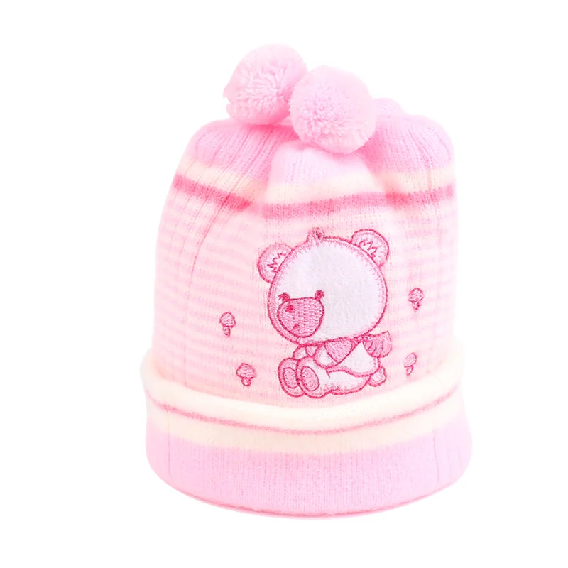 Bear Winter Hats For Newborns Crochet Baby Beanie Cotton Soft Corchet Pattern Hat Warm Newborn Pompom Hat Baby Girls Clothing (14)
