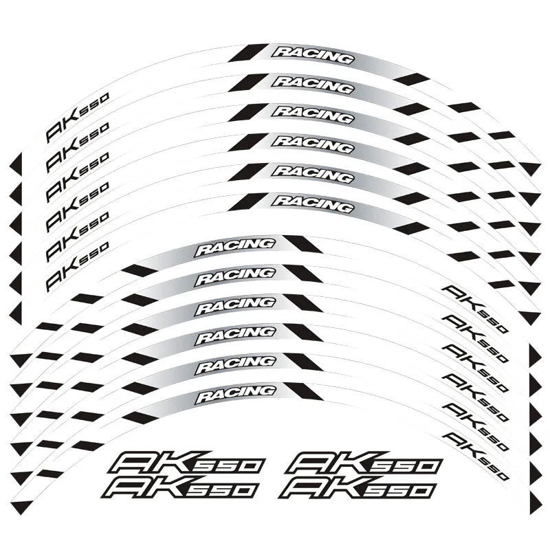 Motorcycle front and rear wheels Edge Outer Rim Sticker Reflective Stripe Wheel Decals For KYMCO AK550