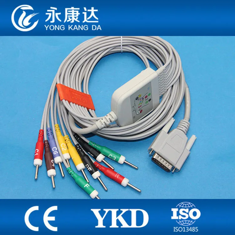 

Free Shipping for One piece 15pin Nihon Kohden10-leads Ekg Cable with IEC din3.0 plug,3.5M