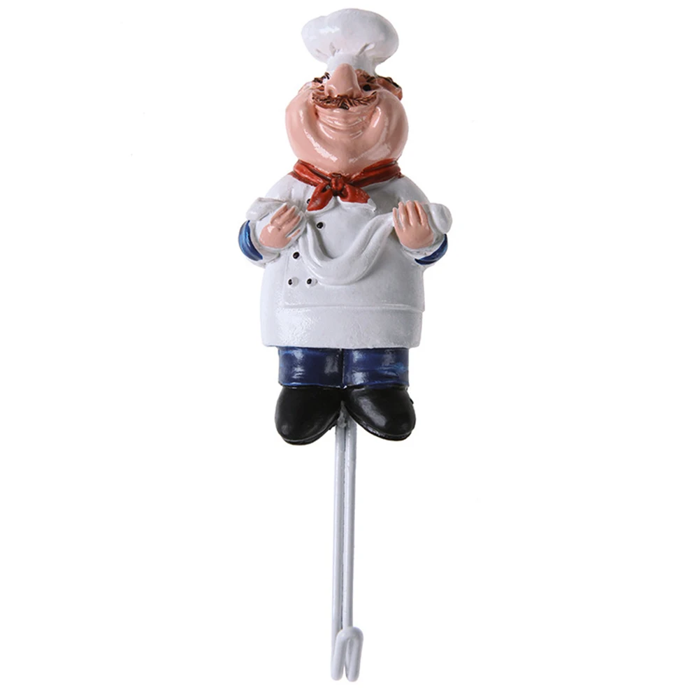 Ramen chef Мультфильм в виде шеф-повара из нержавеющей стали крючки высокой Липкой Стены Двери одежды пальто шляпа Вешалка Кухня Ванная комната нержавеющие полотенца крючки - Цвет: Ramen chef