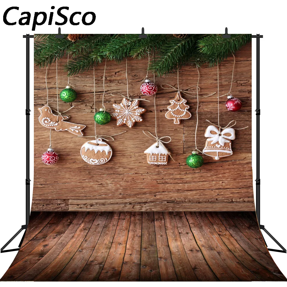 Capisco christmas photography backdrops pine branches snowflakes party
Wooden floor decorations Backgrounds for photographing