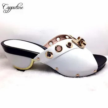 

Italian White Color Shoes For Wedding Dress Summer High Quality Shoes For Celebration Party Strange Style Pumps Shoes TX-987-5