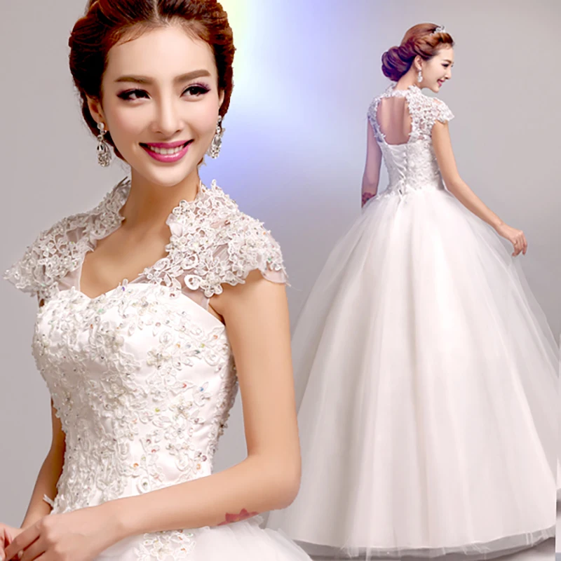 Fansmile/; Robe De Mariage; кружевное бальное платье принцессы с короткими рукавами; свадебное платье на заказ; Vestido De Noiva FSM-579F