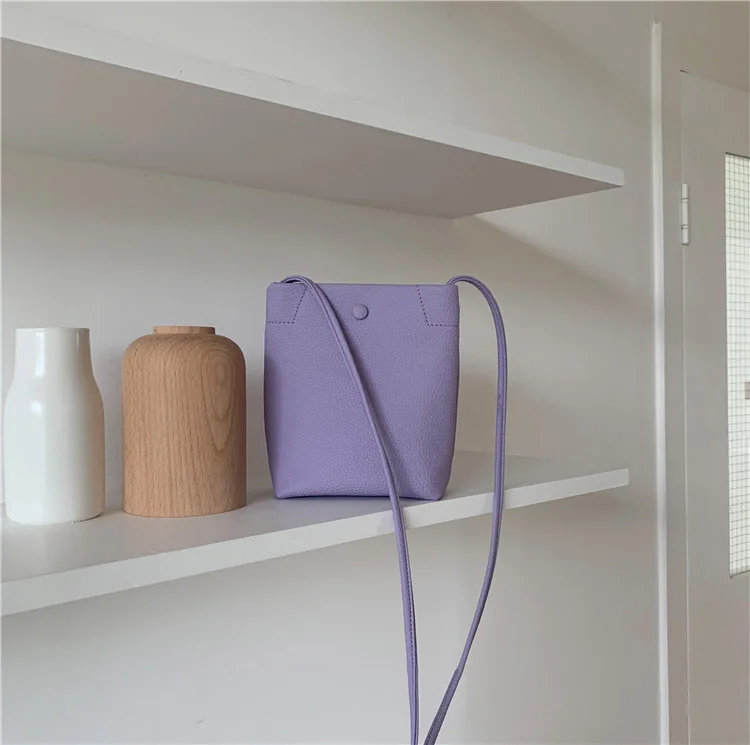 Женские Лавандовые фиолетовые маленькие сумки-мессенджеры, дизайнерские простые кожаные сумки, Брендовые женские сумочки для телефона, мини сумки на плечо