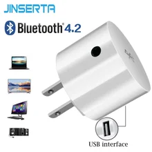 JINSERTA Bluetooth приемник V4.2 ЕС/США штекер 110~ 240 В зарядное устройство беспроводной аудио адаптер с 3,5 мм Aux и USB порт для динамиков ПК