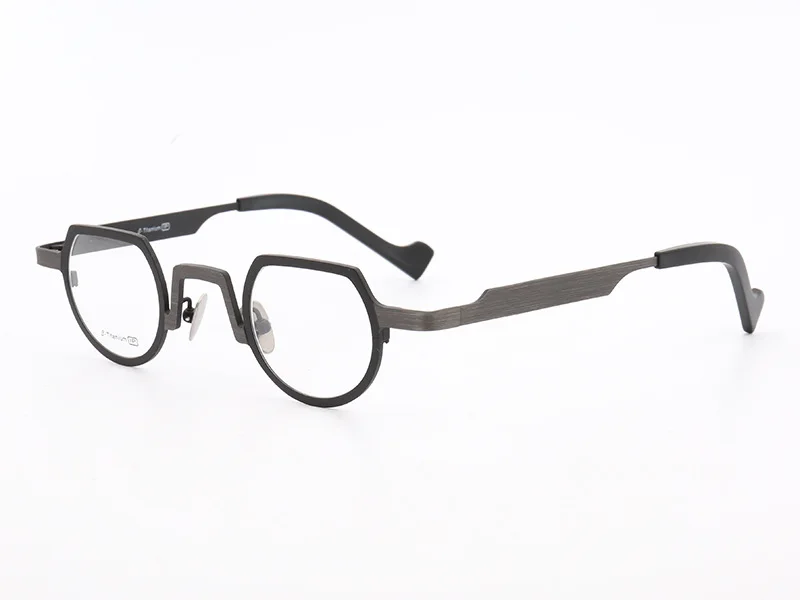 MUZZ супер легкий чистый титан рамки s очки для мужчин оптический нерегулярные маленький круглый полный обод близорукость рецепт Clear Len