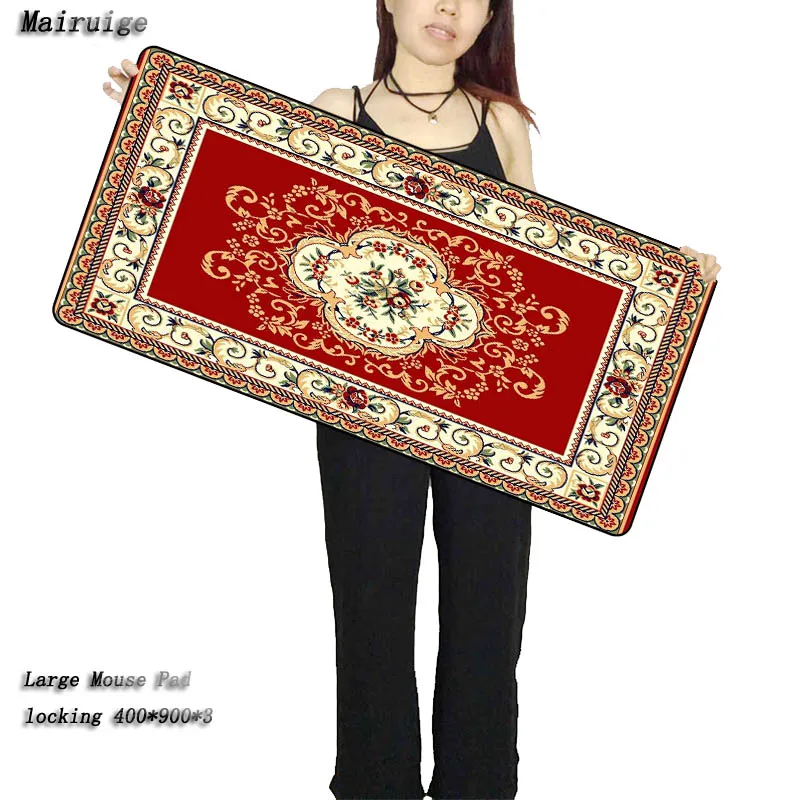  Mairuige Persian Carpet 90 * 30 CM Rubber Large Gaming Mouse Pad Edge Lock Computer Mousepad for Do