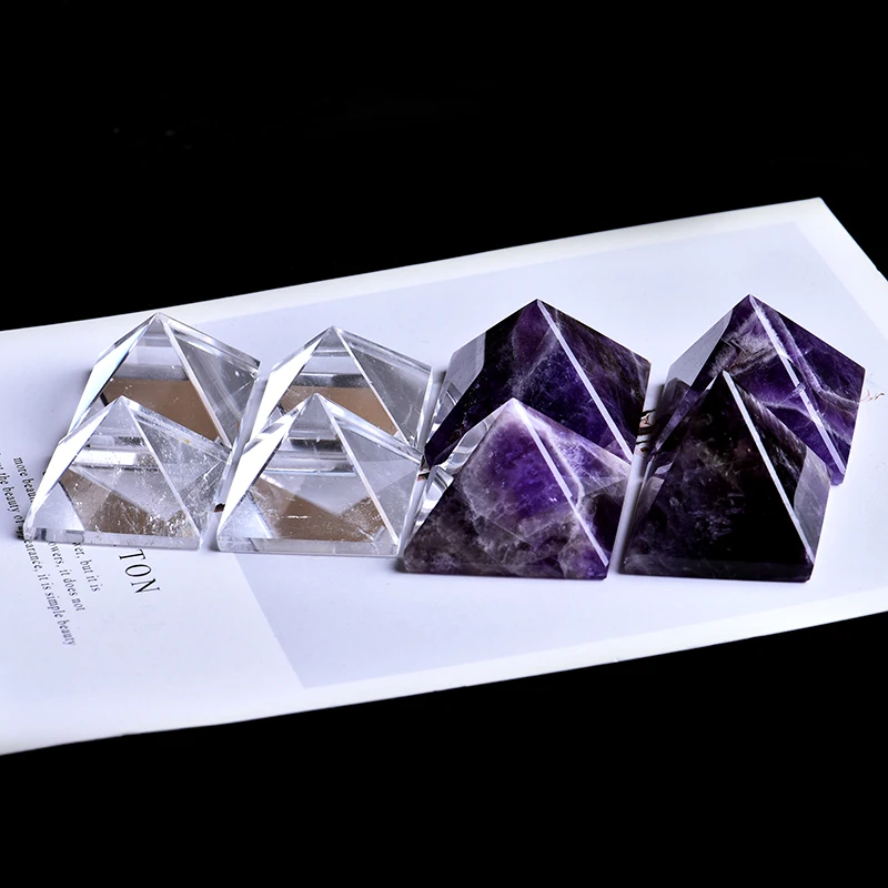 

1PC Super beautiful natural crystal Amethyst Mineral pyramid Can be used for home decoration DIY gifts and meditation Free shipp
