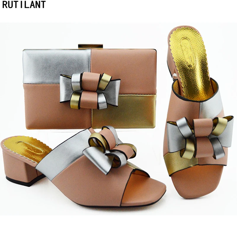 Shoe and Bag Set for Party In Women Italian Women Shoes with Matching Bag Set Plus Size Shoes Women Heel Elegant Italian Shoes
