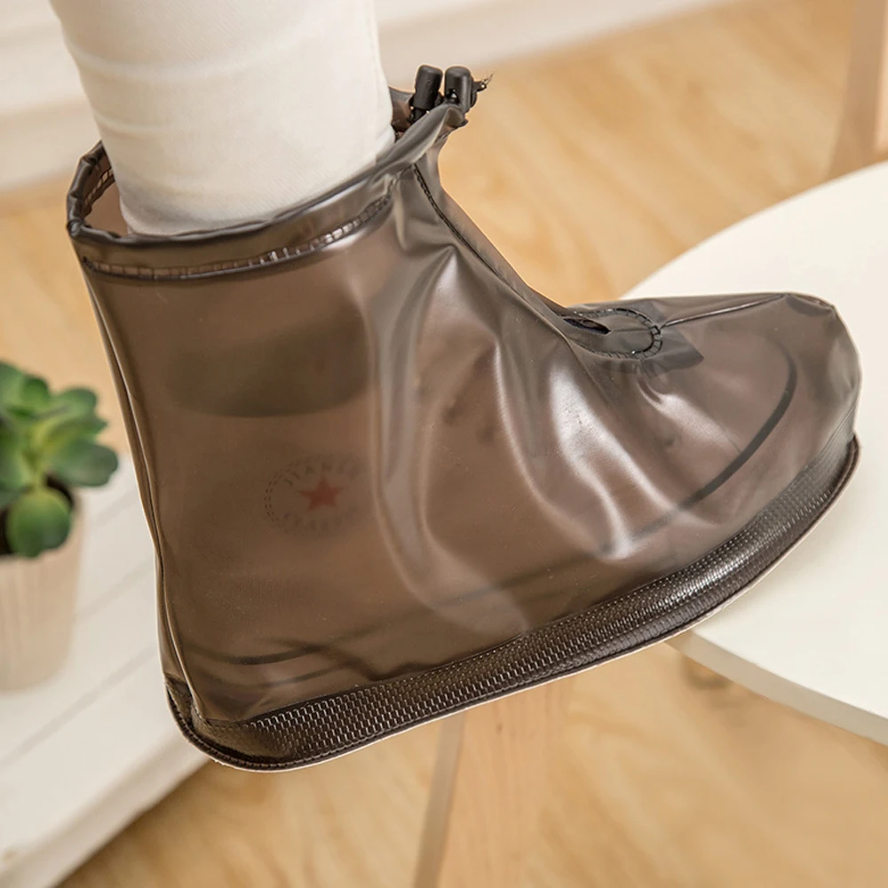  SKL Transparent Shoe Cover Reusable Waterproof Shoes Cover Overshoes Snow Protective Guard Slip-resistant Rain Boots Men Women 