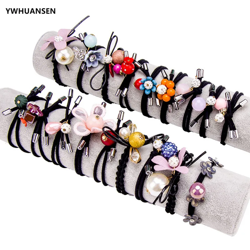 

YWHUANSEN 9pcs/lot Flower Women Hair Bands Fashion Hoops for The Hair Elegant Headdresses For Women Good Lady Hair Bows Tiara